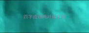 四字成语两对反义词