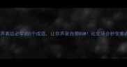 高声表达必学的5个成语让你声音自带BGM社交场合秒变焦点