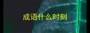 成语什么时刻