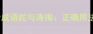 常见同音混淆成语跎与涛掏正确用法与避坑指南