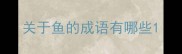 关于鱼的成语有哪些