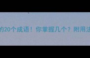 以弃开头的20个成语你掌握几个附用法和记忆技巧
