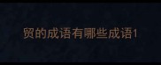 贸的成语有哪些成语