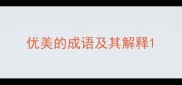 优美的成语及其解释