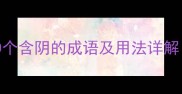 阴字成语全50个含阴的成语及用法详解附PDF下载