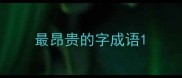 最昂贵的字成语