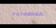 什么于绝望的成语