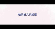 暗的反义词成语