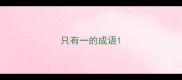 只有一的成语