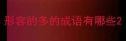 形容的多的成语有哪些