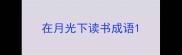 在月光下读书成语