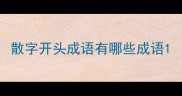 散字开头成语有哪些成语