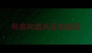 形容和谐共处的成语