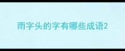 雨字头的字有哪些成语