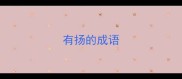 有扬的成语