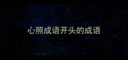 心照成语开头的成语