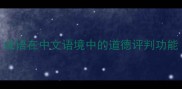 成语在中文语境中的道德评判功能