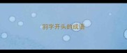 羽字开头的成语