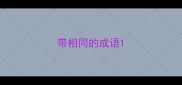 带相同的成语
