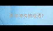 形容匆匆的成语
