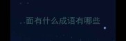 面有什么成语有哪些