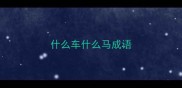什么车什么马成语