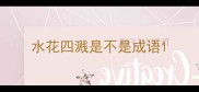 水花四溅是不是成语
