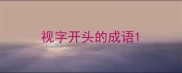 视字开头的成语