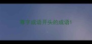 尊字成语开头的成语