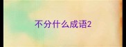 不分什么成语
