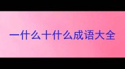 一什么十什么成语大全