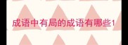 成语中有局的成语有哪些