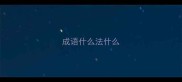 成语什么法什么
