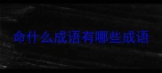 命什么成语有哪些成语
