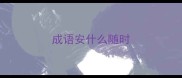 成语安什么随时