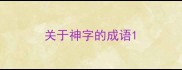 关于神字的成语