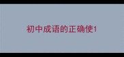 初中成语的正确使