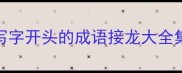写字开头的成语接龙大全集
