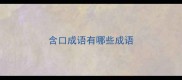 含口成语有哪些成语