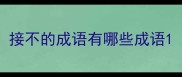 接不的成语有哪些成语