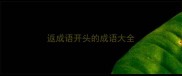 返成语开头的成语大全