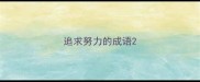 追求努力的成语