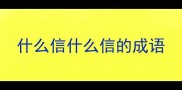 什么信什么信的成语