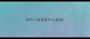 浮打一成语是什么成语