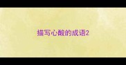 描写心酸的成语