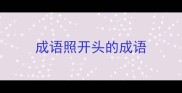 成语照开头的成语