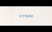 关于雪成语