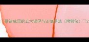 易错成语的五大误区与正确用法附例句