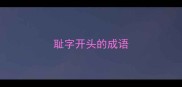 耻字开头的成语
