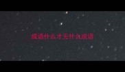 成语什么才无什么成语